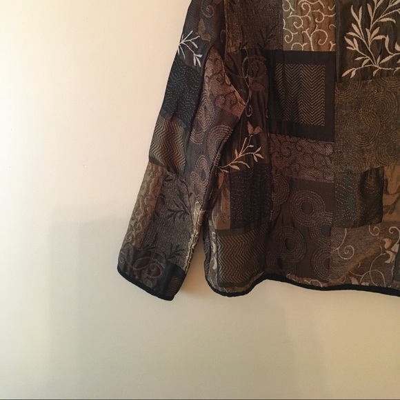 VTG Textured Floral Quilted Kimono blazer, embroidered - Picture 5 of 11